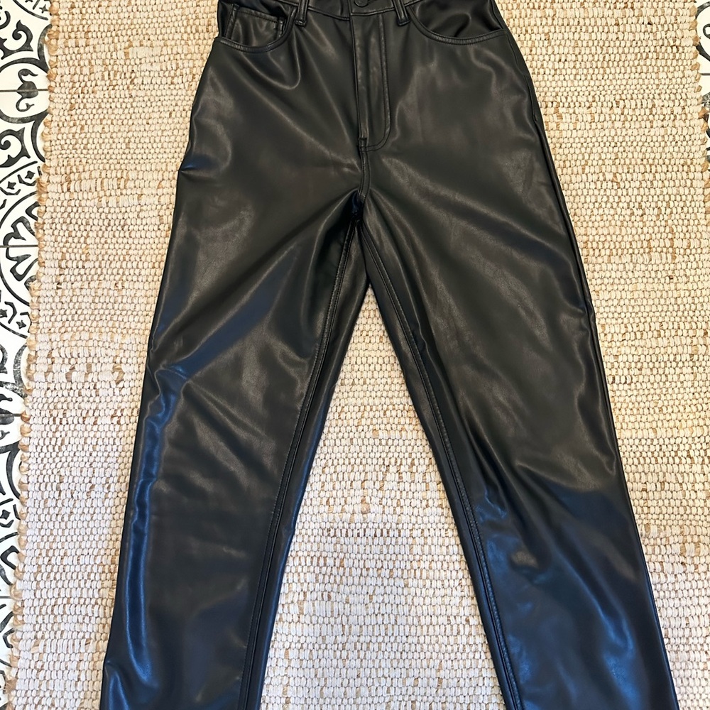 Abercrombie & Fitch Vegan Leather Pants - Black